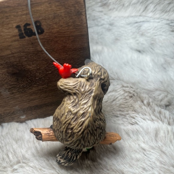 Raccoon with Christmas Stocking Ornament | Woodland Holiday Decor - Picture 4 of 7